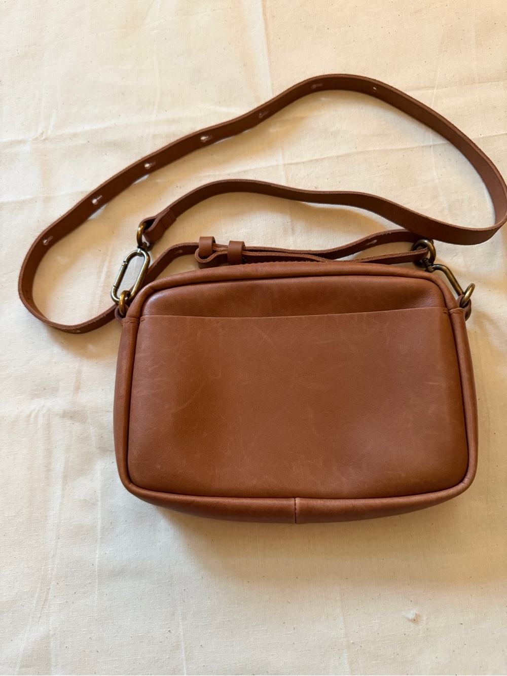 J Crew Leather Crossbody Bag in Brown